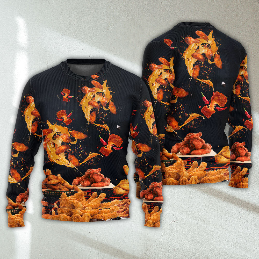 Chicken Wings Fast Food Delicious Art – Sweater - Ugly Christmas Sweater