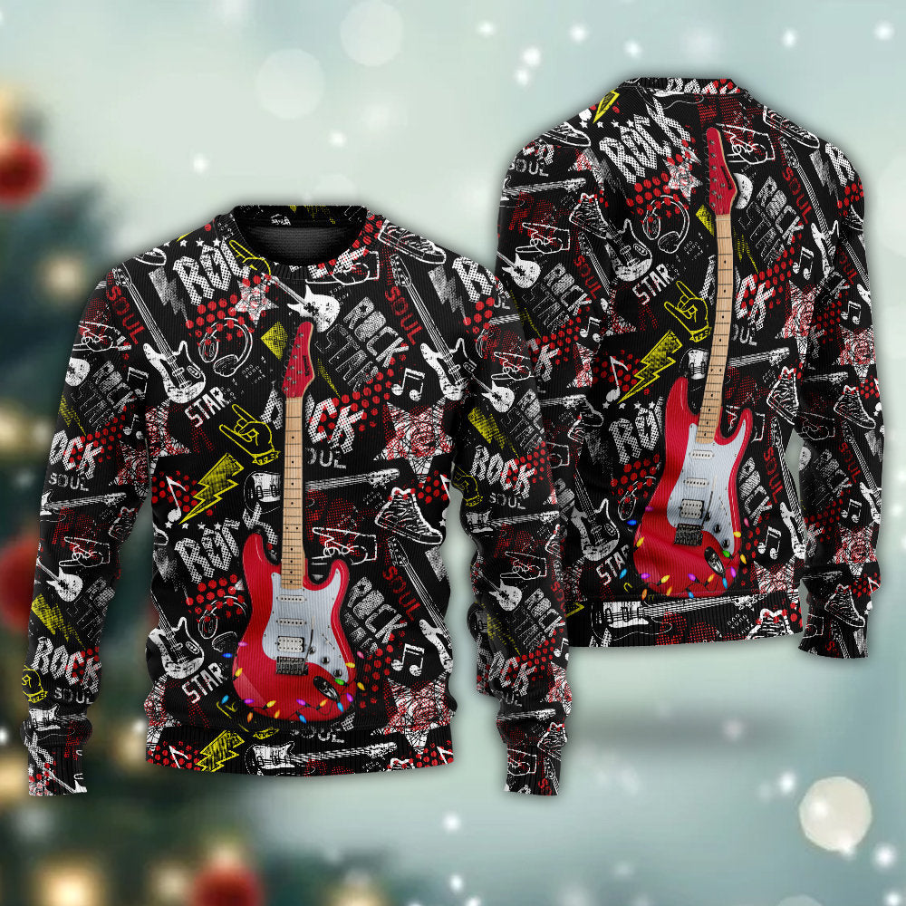 Guitar Rock Soul Merry Christmas – Sweater - Ugly Christmas Sweater