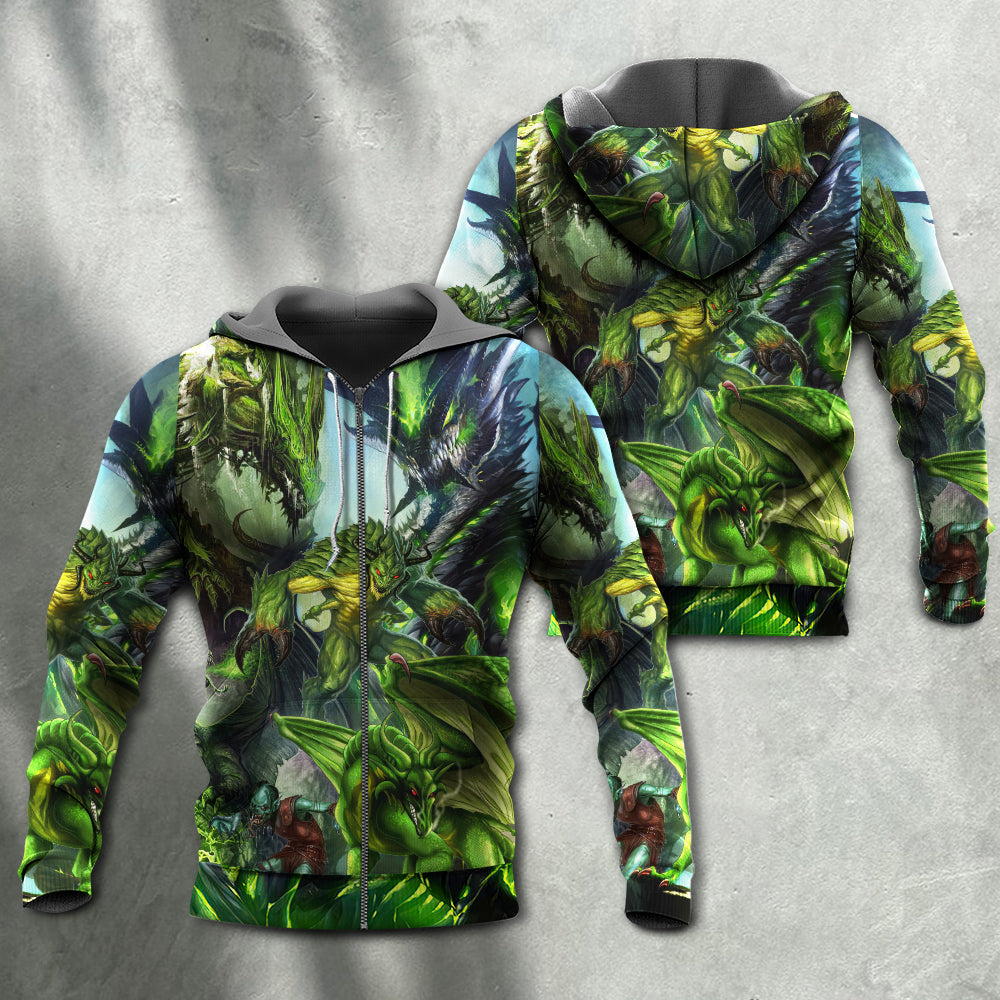 Green Dragon Skull Fantasy - 3D Hoodie