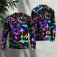 Funny Cat Neon Light Colorful Art – Sweater - Ugly Christmas Sweater