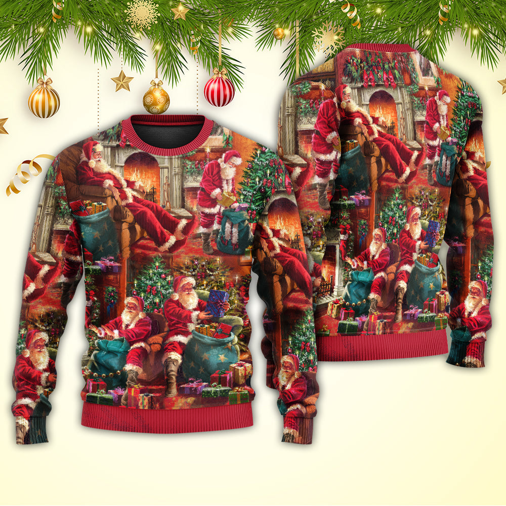 Christmas Santa Story Chilling Happy Xmas – Sweater - Ugly Christmas Sweater