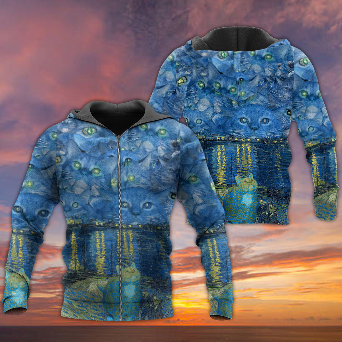 Cat Starry Style Night Art – 3D Hoodie