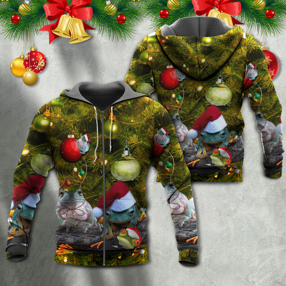 Christmas Frog Merry Christmas Bauble - Hoodie