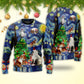Christmas Cat Playing In Starry Night – Sweater - Ugly Christmas Sweater