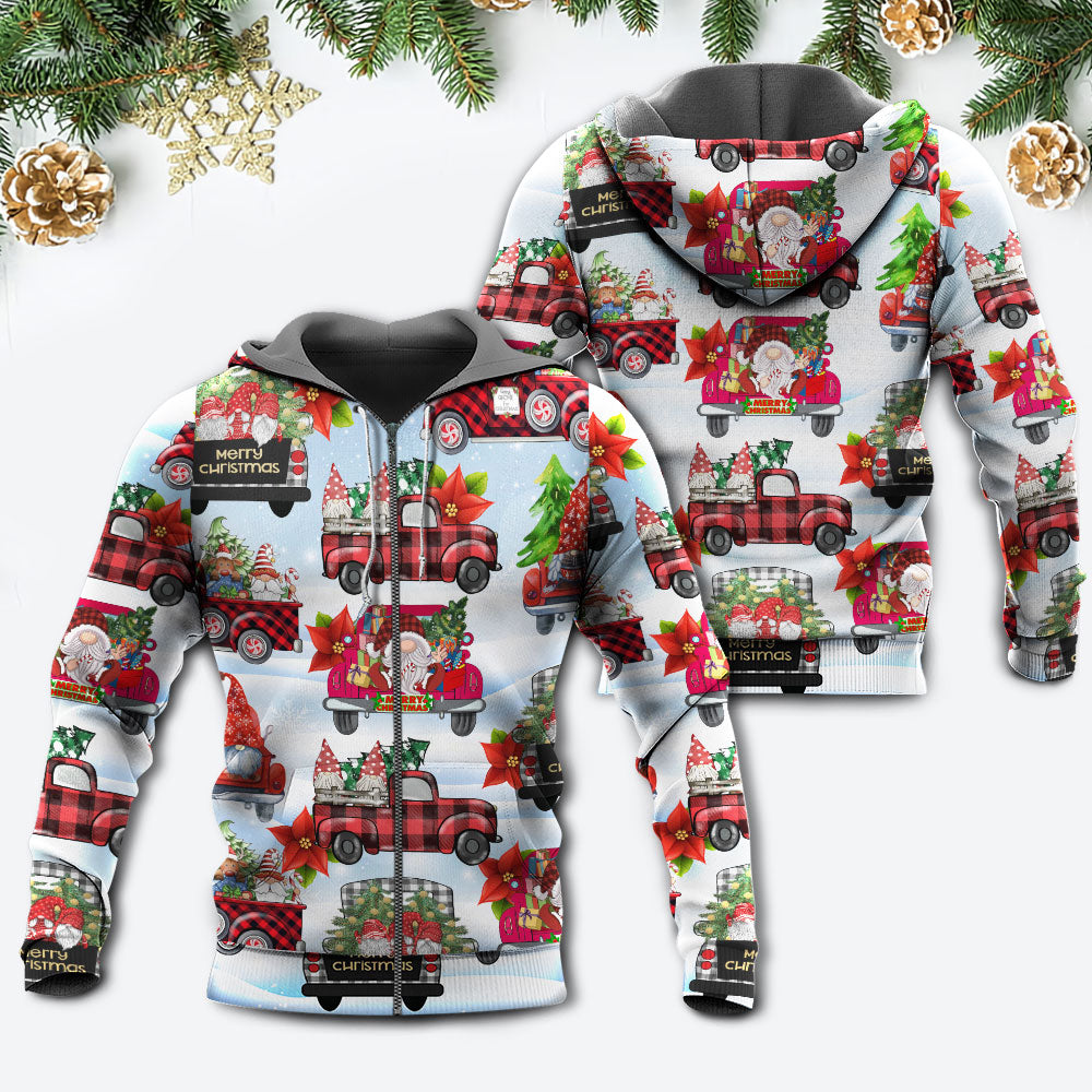 Gnome And Christmas Truck Merry Xmas - 3D Hoodie