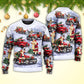 Christmas Santa Red Truck Funny Gift Art – Sweater - Ugly Christmas Sweater