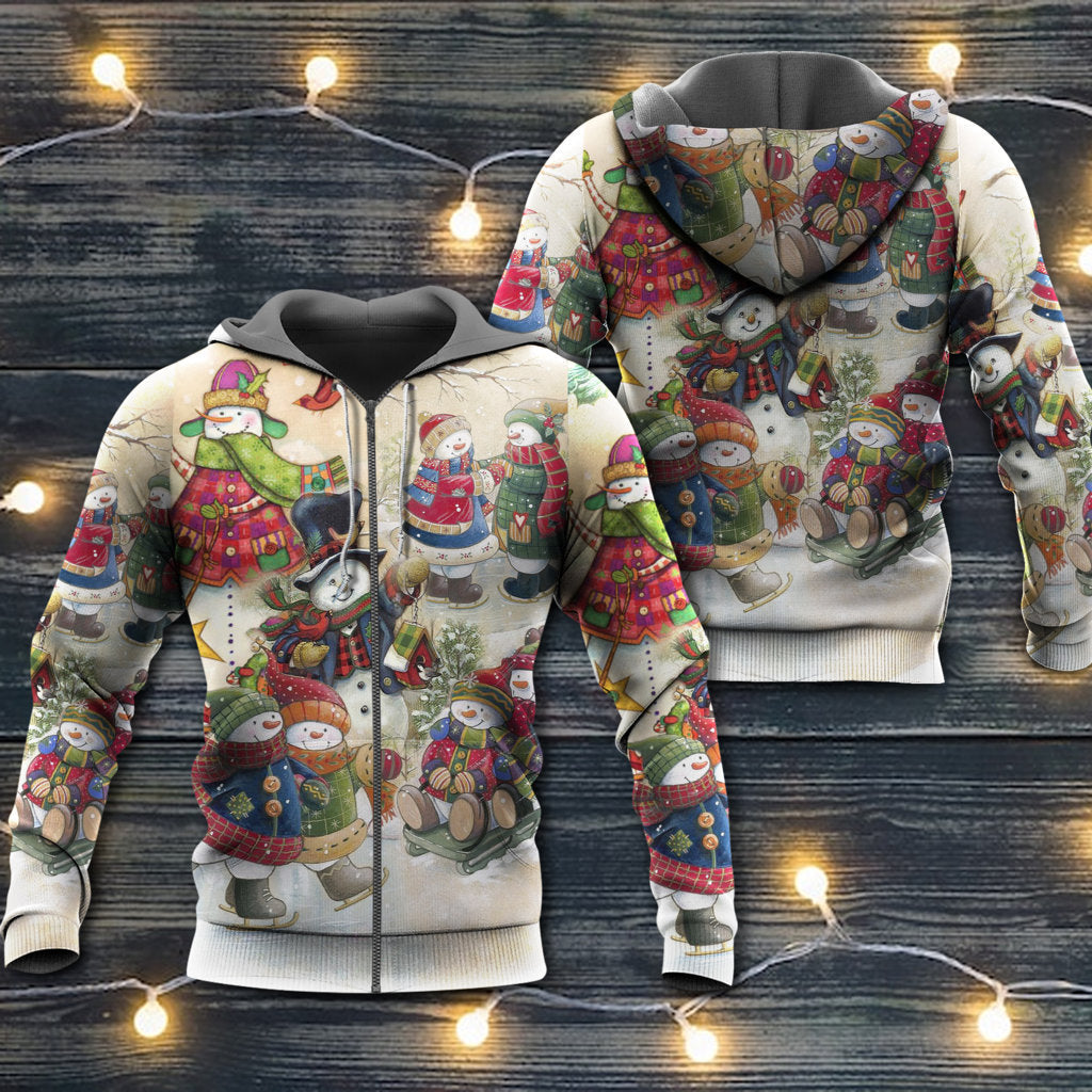 Christmas Couple Snowman Winter Love - Hoodie