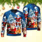 Christmas Santa Story Night Is Coming Art – Sweater - Ugly Christmas Sweater
