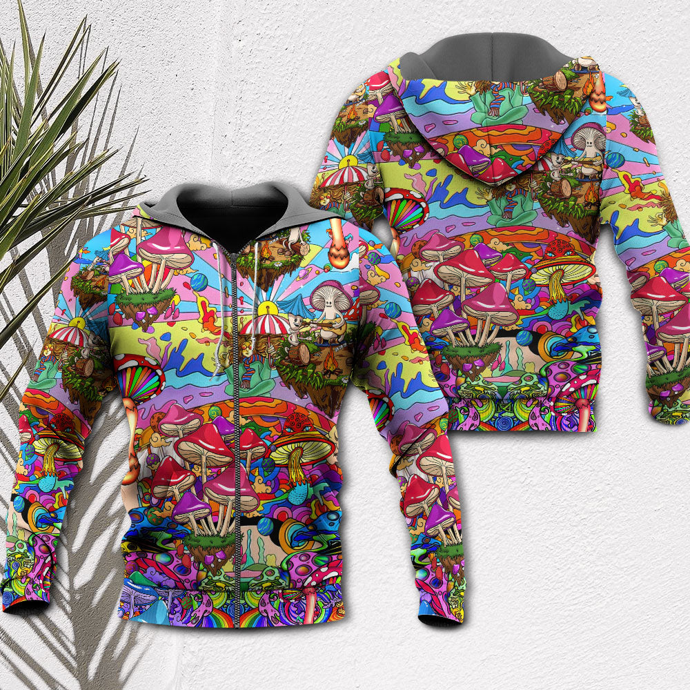 Hippie Psychedelic Mushroom Trippy Art - Hoodie