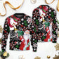 Christmas Snowy Day With Santa And Snowman – Sweater - Ugly Christmas Sweater