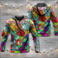 Guitar Scroll Bubble Colorful Art - 3D Hoodie