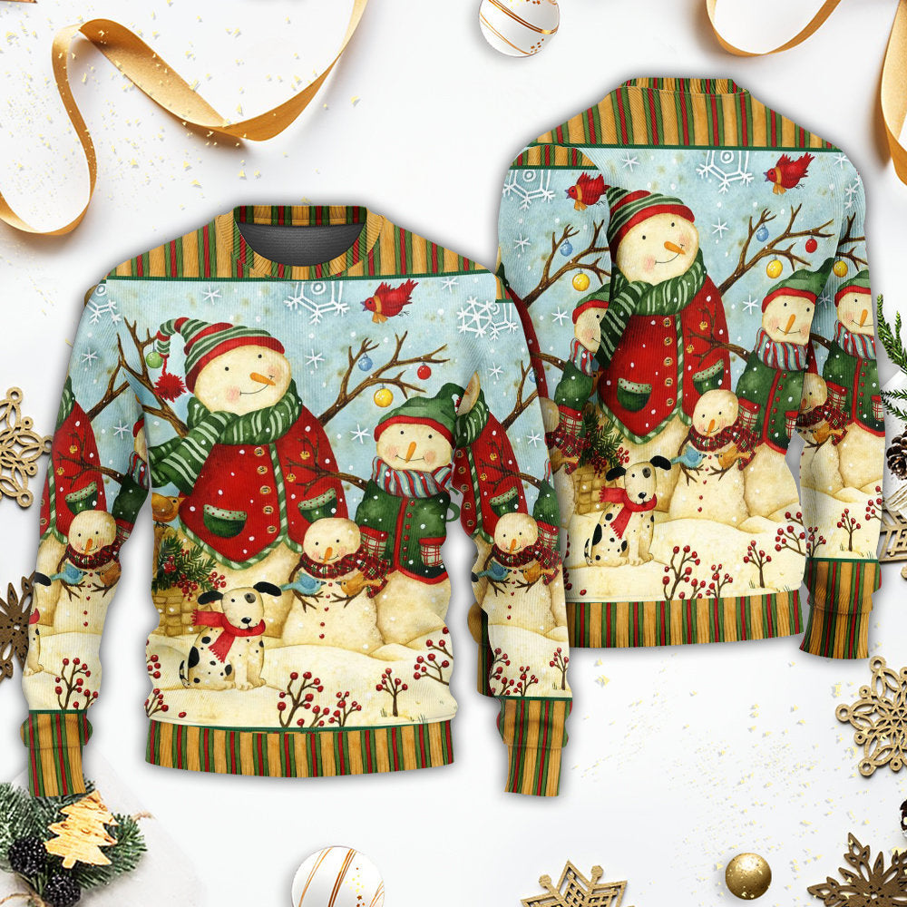 Christmas Cute Snowman Happy Xmas – Sweater - Ugly Christmas Sweater