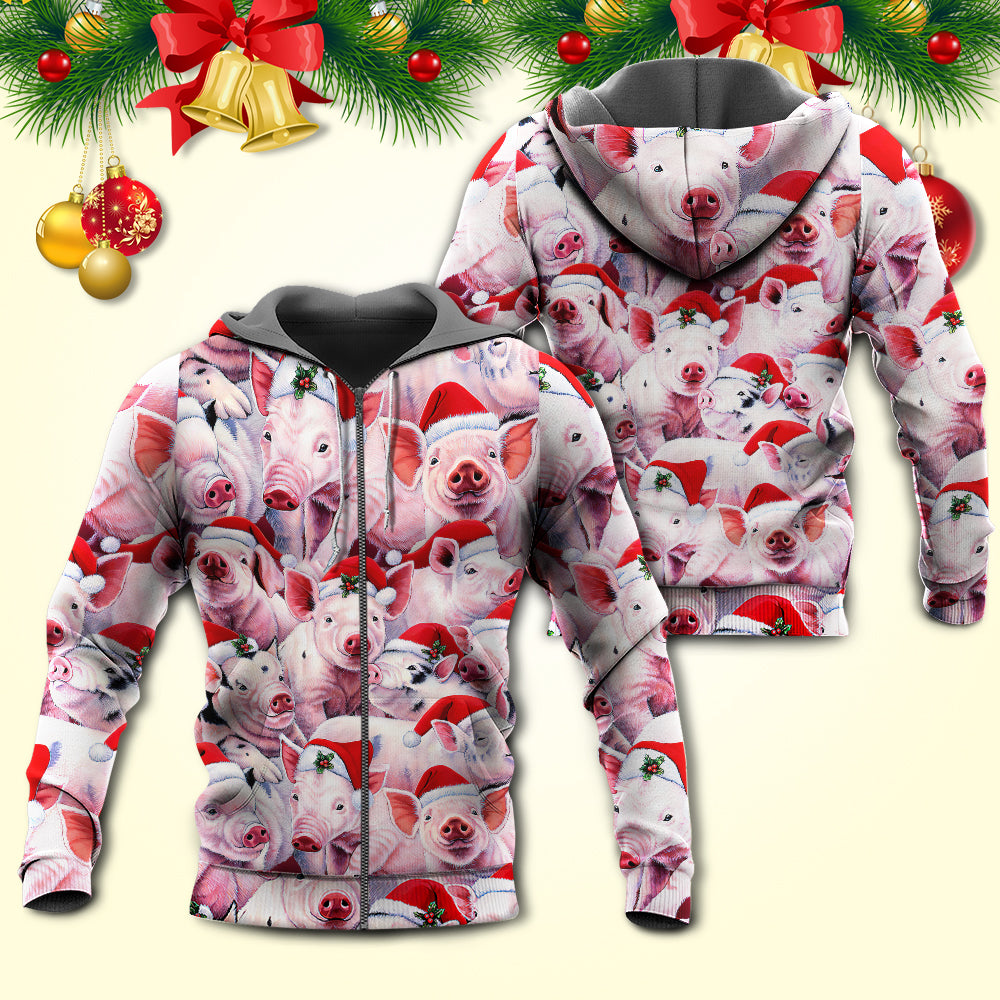 Funny Piggies Christmas Art - 3D Hoodie