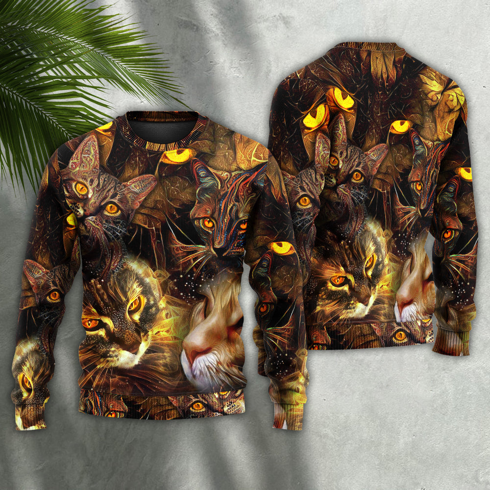 Cat Lightning Art Lover Style – Sweater - Ugly Christmas Sweater