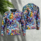 Hippie Colorful Cat Art Lover – Sweater - Ugly Christmas Sweater
