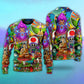 Hippie Mushroom Peace Colorful Art – Sweater - Ugly Christmas Sweater