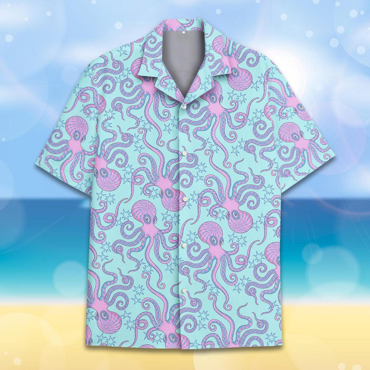 Pink Octopus Nautilus Pastel Ocean Sea Life – Hawaiian Shirt