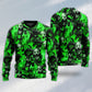 Green Flame Skull Burning Art – Sweater - Ugly Christmas Sweater