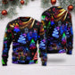 Christmas Neon Art Santa Snowman – Sweater - Ugly Christmas Sweater