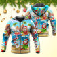 Christmas Santa Playing On Beach Tropical Funny - Hoodie