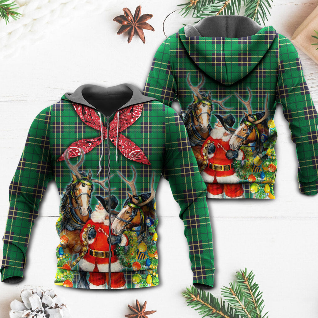 Christmas Cowboy Santa Green Style - 3D Hoodie