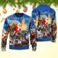Christmas Santa Reindeer Gift Art Style – Sweater - Ugly Christmas Sweater