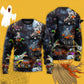 Halloween Skeleton Dinosaur Monster Truck Art – Sweater - Ugly Christmas Sweater
