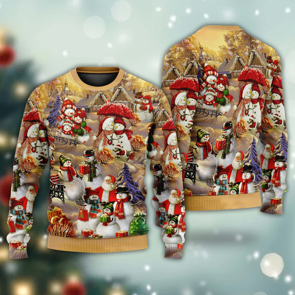 Christmas Snowman Couple Love Xmas – Sweater - Ugly Christmas Sweater