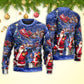 Christmas Santa Chilling Happy Xmas Light – Sweater - Ugly Christmas Sweater