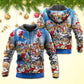 Christmas Funny Santa Drinking Beer Style - Hoodie