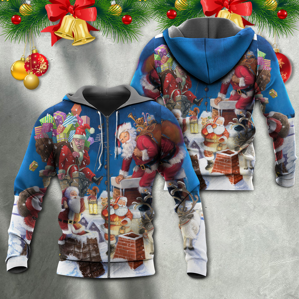 Christmas Santa Funny Coming Style - Hoodie