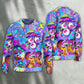 Hippie Mushroom Colorful Cool Art – Sweater - Ugly Christmas Sweater