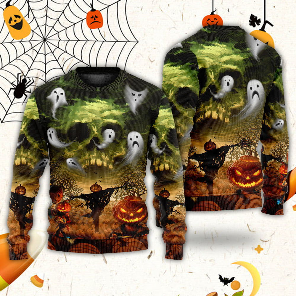 Halloween Pumpkin Ghost Fantasy Style – Sweater - Ugly Christmas Sweater