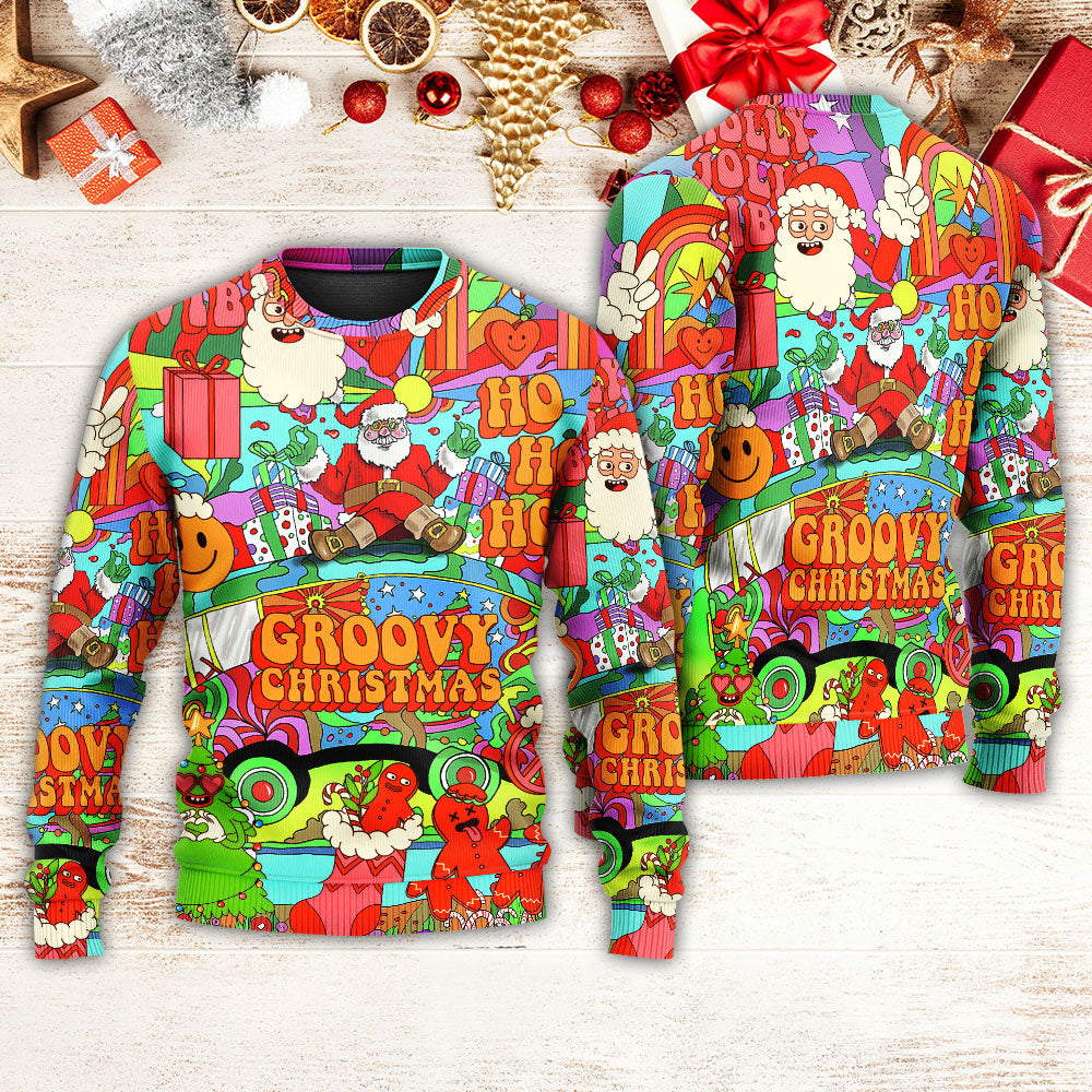 Christmas Hippie Santa Bus Peace – Sweater - Ugly Christmas Sweater