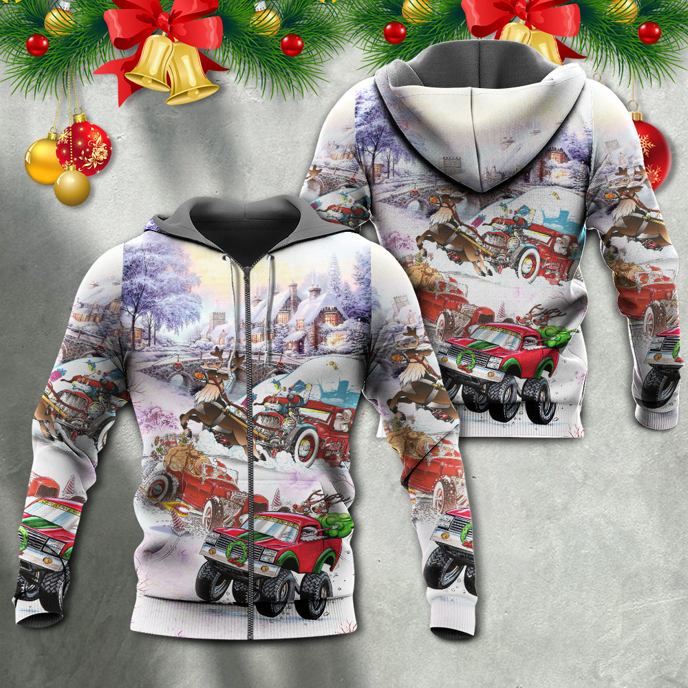 Christmas Car Run Xmas Ho Ho Ho - Hoodie