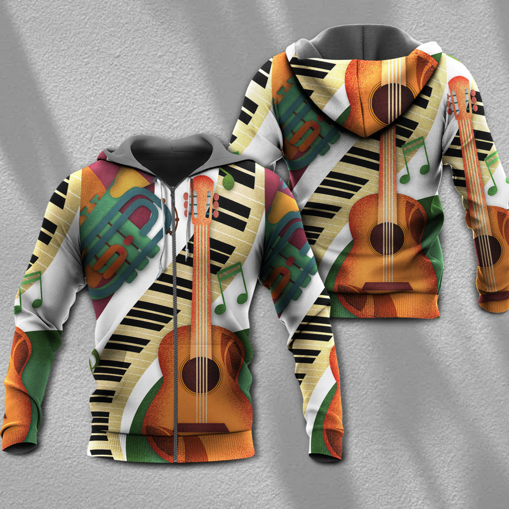 Guitar Vintage Classic Music Style - Hoodie