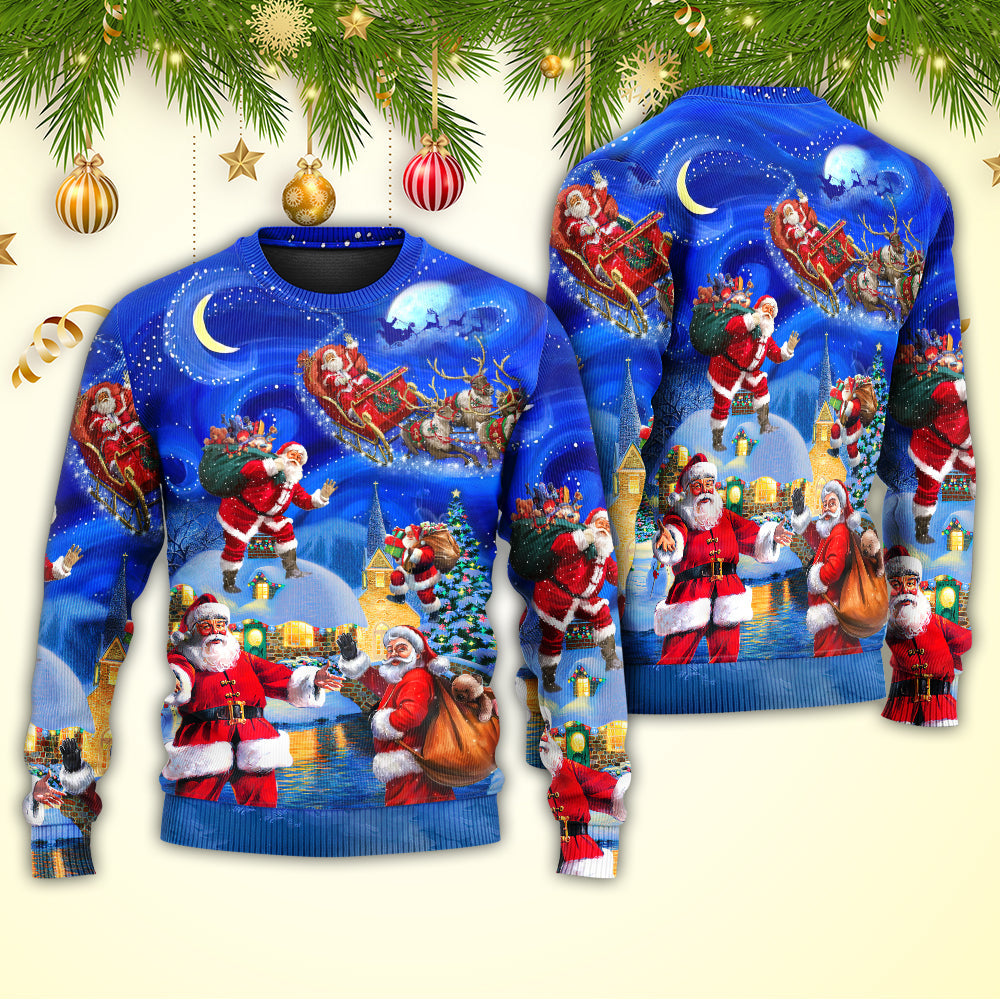 Christmas Santa In Town Magic Night – Sweater - Ugly Christmas Sweater