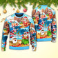 Christmas Santa Beach Play Holiday Funny – Sweater - Ugly Christmas Sweater