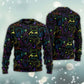Neon Colorful Cat Playing Art – Sweater - Ugly Christmas Sweater