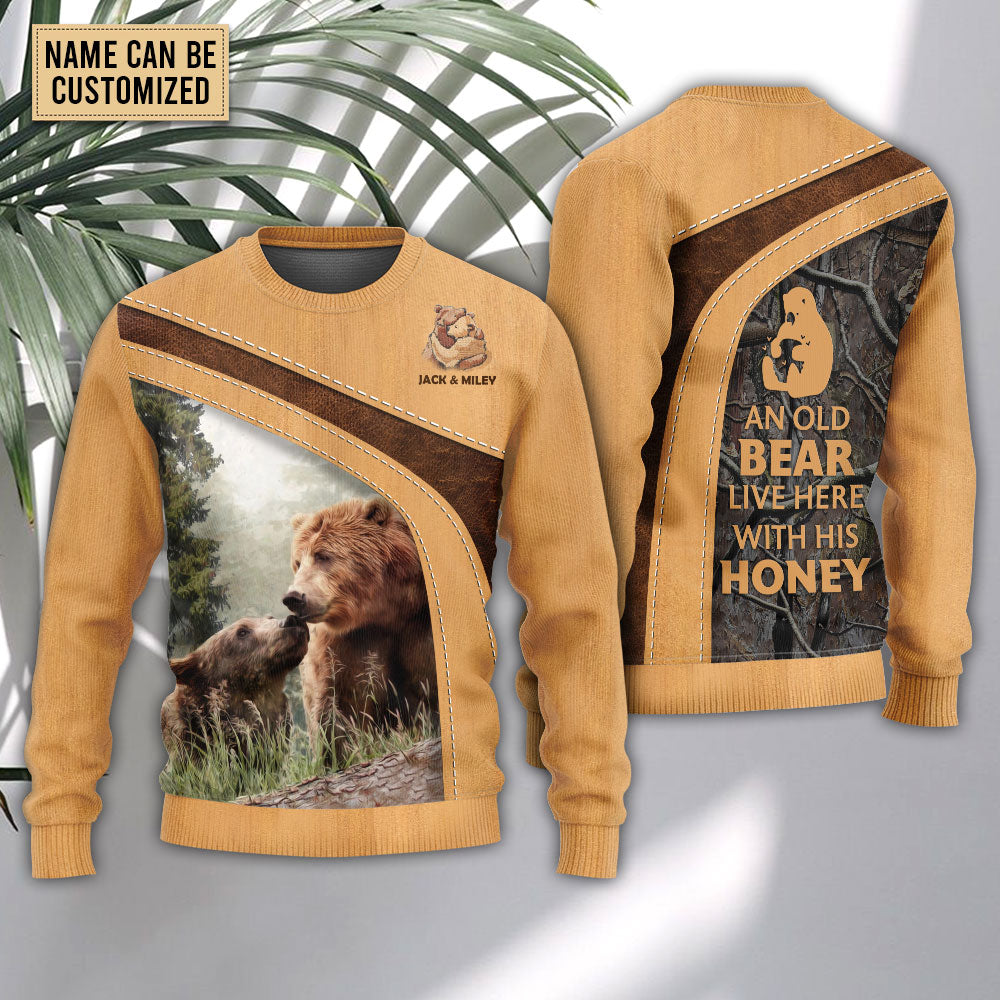 Old Bear Honey Lover Art Style – Sweater - Ugly Christmas Sweater
