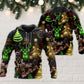 Christmas Tree Snowman Neon Cool Art – 3D Hoodie