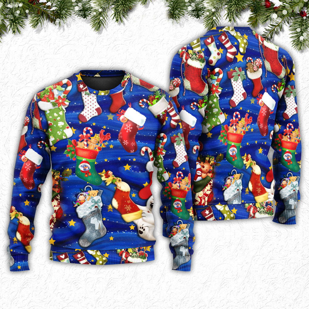 Christmas Socks Tree Seasons Of Joy – Sweater - Ugly Christmas Sweater