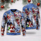 Santa And Snowman Happy Holiday – Sweater - Ugly Christmas Sweater