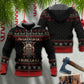 Viking Valhalla Black Red Xmas - 3D Hoodie