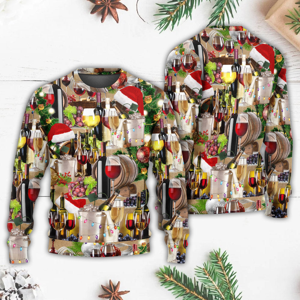 Christmas Wine Night Cozy Holiday – Sweater - Ugly Christmas Sweater