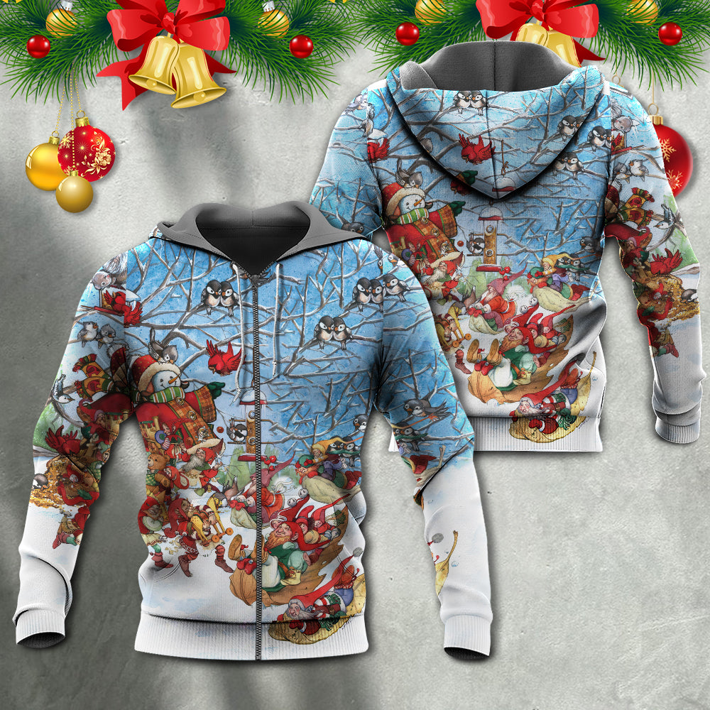 Christmas Gnome Playing Winter Holiday - Hoodie
