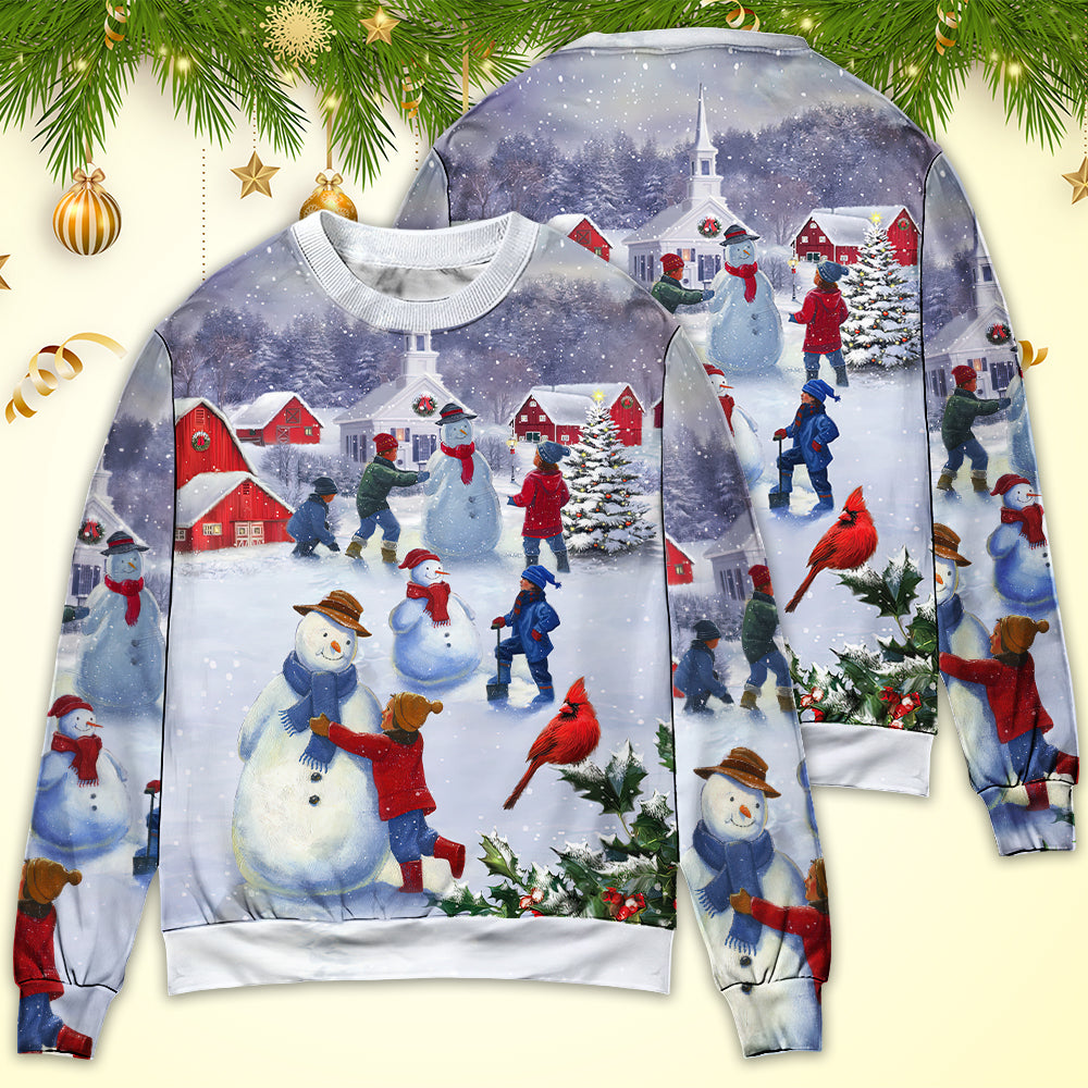 Christmas Children Love Snowman Town – Sweater - Ugly Christmas Sweater