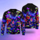 Hippie Mushroom Galaxy Neon Art – Sweater - Ugly Christmas Sweater