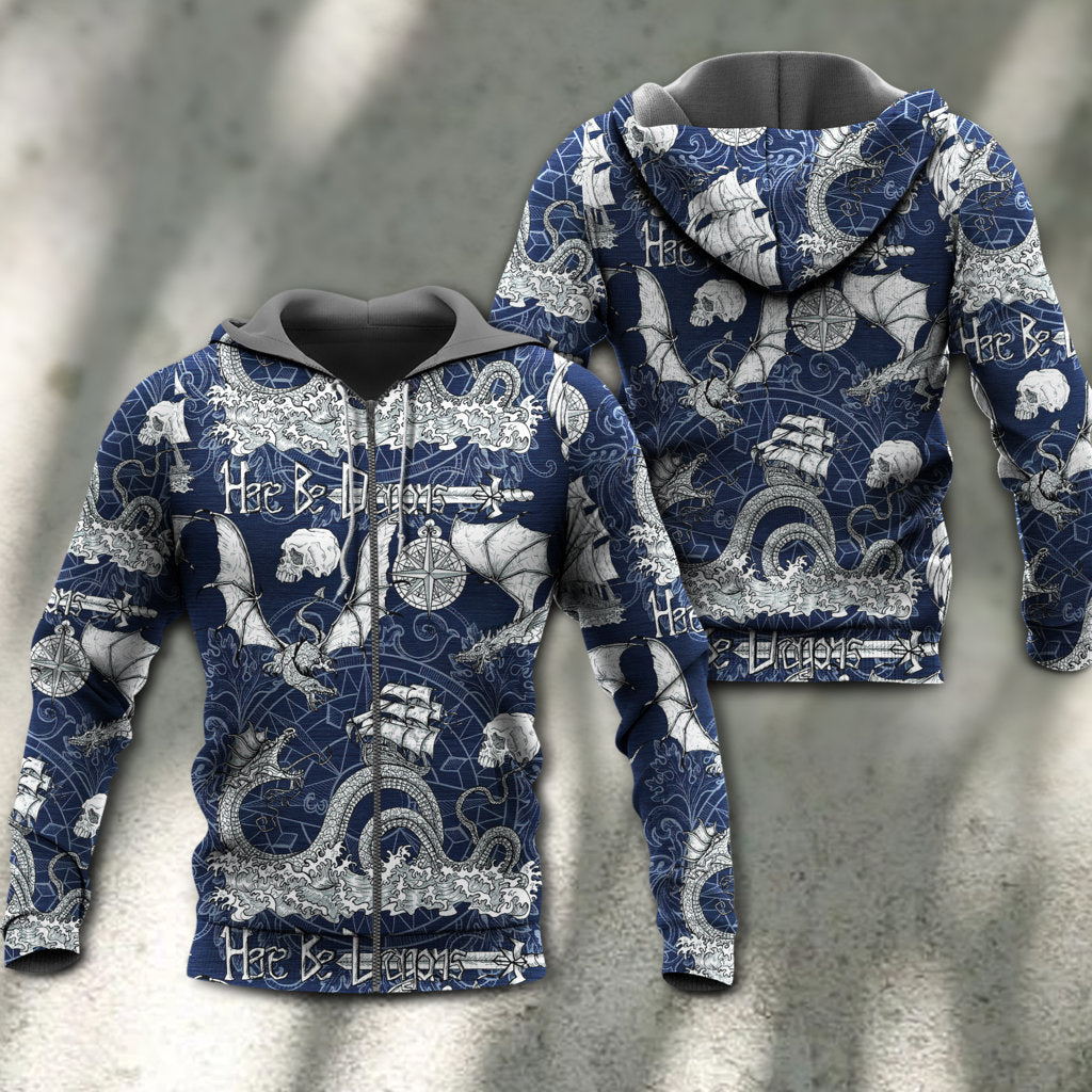 Dragon Skull Sea Life Art - 3D Hoodie