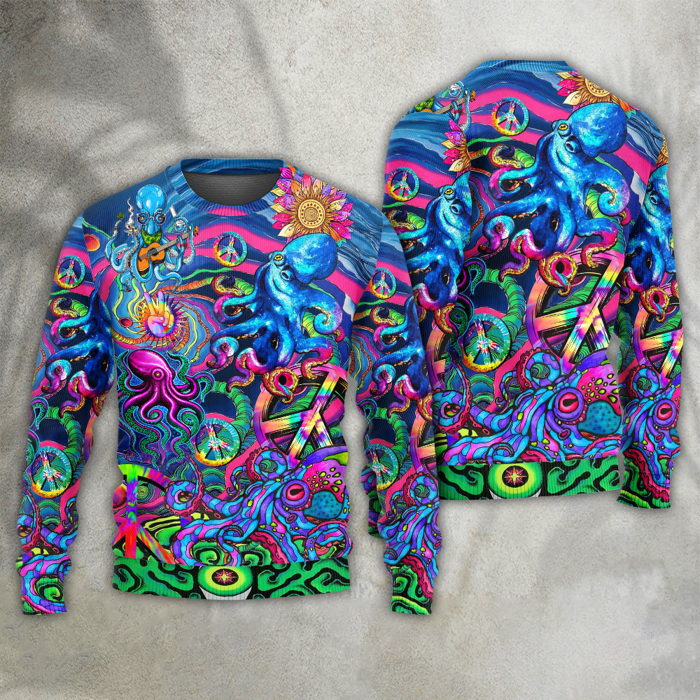 Hippie Octopus Colorful Tie Dye Style – Sweater - Ugly Christmas Sweater
